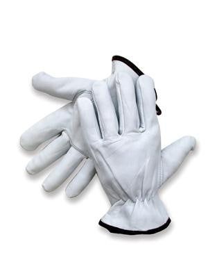 Radnor Large Premium  Goatskin Unlined Drivers Gloves With Keystone Thumb, Slip-On Cuff, Color-Coded Hem And Shirred Elastic Back