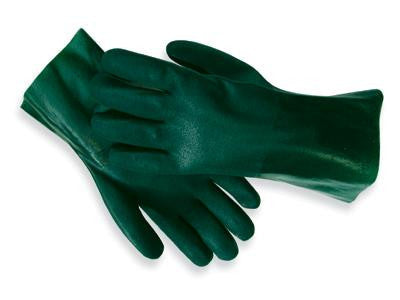 Radnor Large Green 12" Sandpaper Grip PVC Glove With Jersey Lining