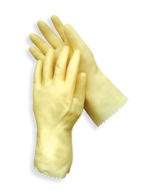 Radnor Medium Amber 12" Unlined 18 MIL Textured Palm Natural Latex Glove