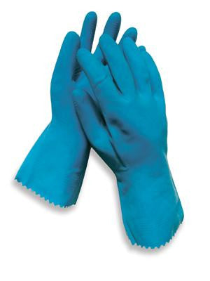 Radnor Small Blue 12" Unlined 18 MIL Textured Palm Natural Latex Glove