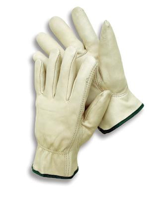 Radnor X-Large Premium Grain Leather Unlined Drivers Gloves With Keystone Thumb, Slip-On Cuff And Color-Coded Hem