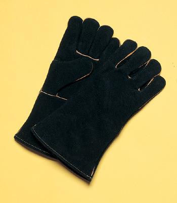 Radnor Large Black 14" Select Shoulder Split Cowhide Cotton Sock Lined Welders Gloves With Wing Thumb