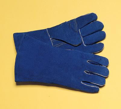 Radnor Large Blue 14" Premium Side Split Cowhide Cotton/Foam Lined Insulated Welders Gloves With Reinforced, Wing Thumb