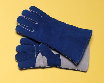 Radnor Large Blue 14" Premium Side Split Cowhide Cotton/Foam Lined Insulated Welders Gloves With Double Reinforced, Wing Thumb