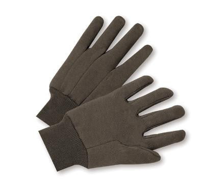 Radnor Large Brown 10 Ounce Premium 100% Cotton Jersey Gloves With Knitwrist