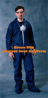 Radnor 3X Blue Spunbond Polypropylene Disposable Coveralls With Front Zipper Closure