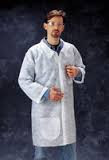 Radnor Large White Spunbond Polypropylene Disposable Labcoat With Snap Front Closure