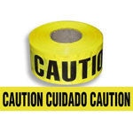 Radnor 3" X 1000' Yellow 2 Mil Bilingual Barricade Tape "Caution Cuidado"
