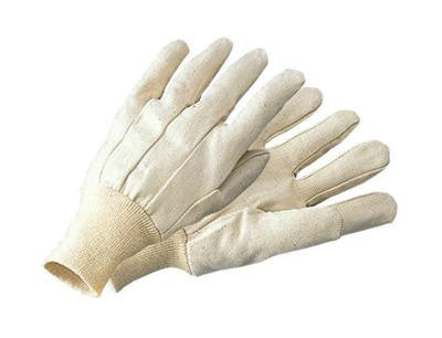 Radnor Men's White 10 Ounce Cotton/Polyester Blend Cotton Canvas Gloves With Knitwrist