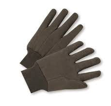 Radnor Men's Brown 9 Ounce Cotton/Polyester Blend Jersey Gloves With Knitwrist