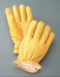 Radnor X-Large Yellow Deerskin Thinsulate Lined Cold Weather Gloves With Keystone Thumb, Slip On Cuffs, Double Stitched Hem And Shirred Elastic Wrist