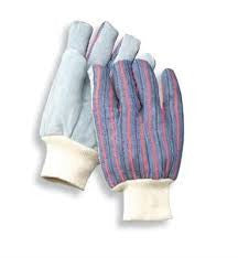 Radnor Ladies Economy Grade Split Leather Palm Gloves With Knit Wrist And Striped Canvas Back