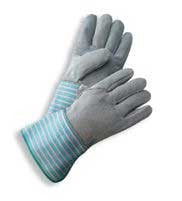 Radnor Large Select Shoulder Grade Split Leather Palm Gloves With Gauntlet Cuff, Full Leather Back And Wing Thumb