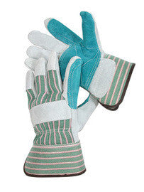 Radnor Small Shoulder Grade Split Leather Palm Gloves With Safety Cuff, Double Leather On Palm, Index Finger And Thumb