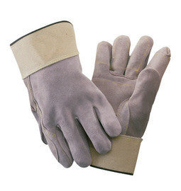 Radnor Large Side Split Leather Palm Gloves With Safety Cuff, Full Leather Back And Double Leather On Palm, Fingers And Thumb
