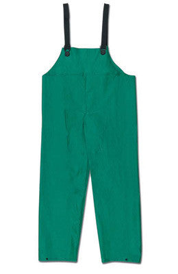 River City Garments Large Green Dominator .42 mm Polyester And PVC Flame Resistant Rain Bib Pants With No Fly