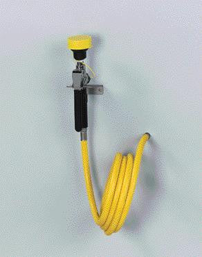 Bradley Wall Mounted Hand Held Spray Hose With Yellow Thermoplastic Hose