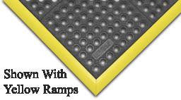 Superior Manufacturing Notrax 3' X 3' Black Niru Cushion-Ease GSII 3/4" Thick Wet/Dry Anti-Fatigue Mat With Grit