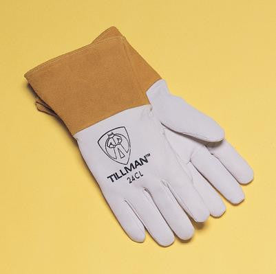 Tillman  Small Pearl Gray Kidskin Premium Grade TIG Welders Glove With Kevlar Stitching, Straight Thumb And 4" Cuff