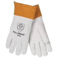 Tillman  Medium Pearl Gray Deerskin Standard Grade TIG Welders Glove With Kevlar Stitching, Straight Thumb And 2" Cuff