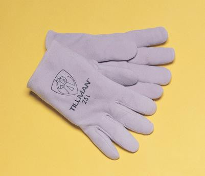 Tillman  Large Pearl Gray Deerskin Standard Grade TIG Welders Glove With Kevlar Stitching, Straight Thumb And 2" Cuff