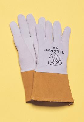 Tillman  Large Pearl Gray Deerskin Standard Grade TIG Welders Glove With Kevlar Stitching, Straight Thumb And 4" Cuff