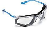 3M Virtua CCS Safety Glasses With Blue And Clear Frame, Clear Polycarbonate Anti-Fog Lens, Cord Control System And Foam Gasket Attachment